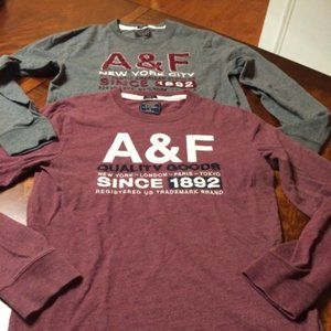 Men's Abercrombie and Fitch Crew Neck, Muscle Fit T- Shirt Bundle (Set of 2)- S